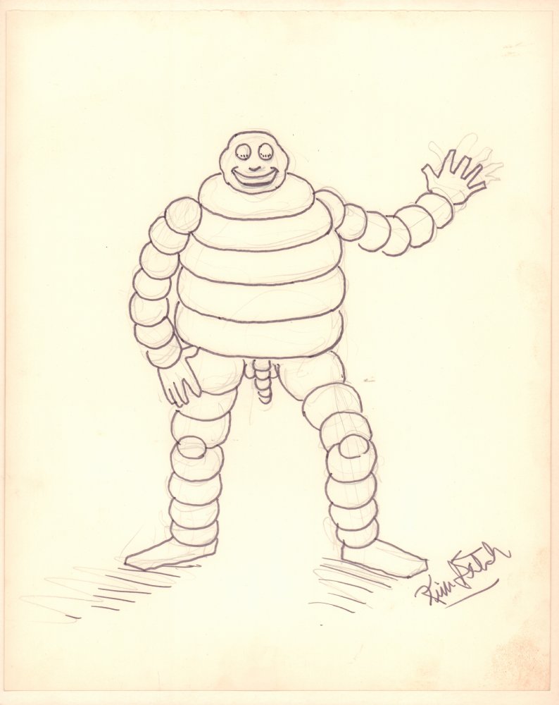 Michelin Man With Penis Drawing Signed By Kim Deitch