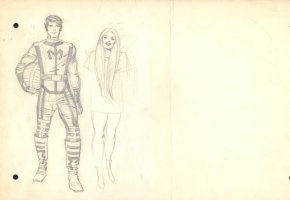 Man and Woman Character Designs Pencil Art Comic Art