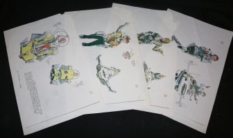 Doug Wildey Art Design Copies 4pc STAT Lot - Jack Kirby's File Copy Comic Art