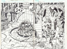 Deadpool #12 pgs. 2 & 3 - Man-Thing, Frankenstein, Werewolf by Night, & Son of Satan DPS - 2015 Comic Art