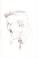 J. Jonah Jameson from Spider-Man Portrait Pencil Art - Signed Comic Art