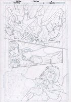 Superboy #6 p.14 Pencils Over Blueline - Superboy VS Supergirl Clones - 2012 Comic Art