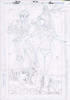 Superboy #6 p.15 Pencils Over Blueline - Superboy & Supergirl Splash - 2012 Comic Art