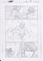 Superboy #5 p.16 Pencils Over Blueline - Superboy Rescues Girl - 2012 Comic Art