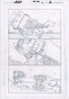 Superboy #5 p.13 Pencils Over Blueline - Superboy Lifts 16 Wheeler - 2012 Comic Art