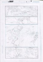 Superboy #4 p.18 Pencils Over Blueline - Superboy Deflects Light Attack - 2012 Comic Art