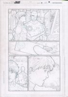 Superboy #4 p.15 Pencils Over Blueline - Superboy & Soldier At Terminal - 2012 Comic Art