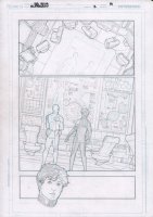 Superboy #4 p.14 Pencils Over Blueline - Superboy In High Tech Bio Lab - 2012 Comic Art