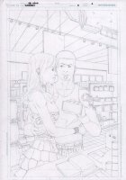 Superboy #3 p.1 Pencils Over Blueline - Young Couple Splash - 2012 Comic Art