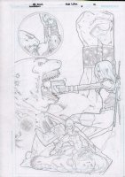 Superboy #2 p.17 Pencils Over Blueline - Babe VS King Shark Splash - 2012 Comic Art