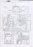 Superboy #2 p.9 Pencils Over Bluelines - Aircraft & Crew Interior - 2012 Comic Art