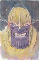 Thanos Full Color Painted Art - 2019 Signed Comic Art