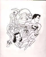 Superman & Lois Lane Classic Animated Style Art - Signed - 2024 Comic Art