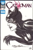 Catwoman #1 Blank Variant Comic with Catwoman Sketch Art - Signed Comic Art