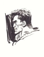 Superman Side Portrait Drawing - Signed Comic Art