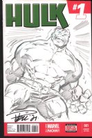 Hulk #1 Signed Sketch Cover - 2014 Comic Art