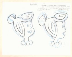 The Flintstones Model Sheet Re-Creation by Original Assistant Animator - Wilma Flintstone Portraits - Signed Comic Art