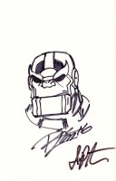 Thanos Portrait Sketch - Signed by creator: Jim Starlin - Signed original art by Ron Lim Comic Art