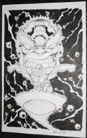 Silver Surfer and Thanos Commission - Signed Comic Art
