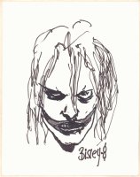 Joker Portrait Drawing - Signed Comic Art