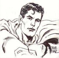 Superman Portrait Drawing - Signed Comic Art