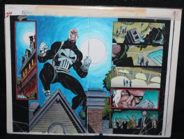 Punisher #2 pgs. 14 & 15 Color Guide Art - Punisher on Rooftop DPS - 1995 Comic Art