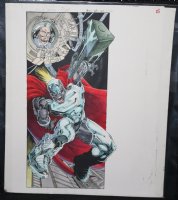 JLA Secret Files #2 p.25 Color Guide Art - Steel Pin-Up - 1998 Comic Art