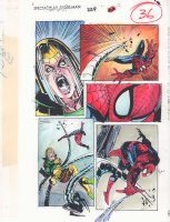 Spectacular Spider-Man #229 p.36 Color Guide Art - Spidey vs. female Doctor Octopus   - 1995 Comic Art