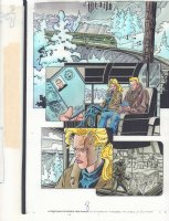 Captain America #451 p.8 Color Guide Art - Cap with Sharon Carter on Train - 1996 Comic Art