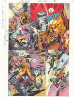 JSA: All Stars #1 p.11 Color Guide Art - Hawkman & Hawkgirl vs. Solomon Grundy - 2003 Comic Art