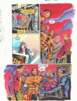 JSA #25 p.36 Color Guide Art - Flash, Hawkman, Green Lantern, & Wildcat - 2001 Comic Art