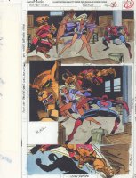 Spectacular Spider-Man #218 p.21 Color Guide Art - Spidey, Puma, & Nocturne - 1994 Comic Art