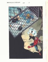 Spectacular Spider-Man #245 p.5 Color Guide Art - Spidey and the Chameleon Splash - 1997 Comic Art