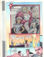 Starman #36 p.14 Color Guide Art - Power Girl, Phantom Lady, and other Babe Heroes Splash - 1997 Comic Art