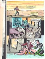JLA #45 p.5 Color Guide Art - Aquaman, Plastic Man, Wonder Woman, and Green Lantern - 2000 Comic Art
