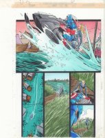 Captain America #454 p.8 Color Guide Art - Cap and Sharon Carter on Jet Ski - 1996 Comic Art