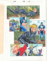 Captain America #454 p.10 Color Guide Art - Cap and Sharon Carter in Swamp - 1996 Comic Art