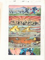 Captain America #454 p.16 Color Guide Art - Cap and Sharon Escaping - 1996 Comic Art