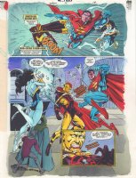 Hourman #11 p.14 Color Guide Art - Wonder Woman One Million and Superman One Million Splash - 2000 Comic Art