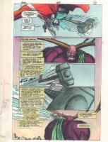 Steel #50 p.4 Color Guide Art - Steel Throws His Hammer - 1998 Comic Art