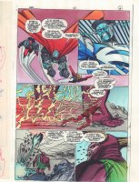 Steel #50 p.6 Color Guide Art - Steel, Superboy, Flash, and Electric Blue Superman - 1998 Comic Art