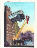 Steel #51 p.1 Color Guide Art - Steel Flying Splash - 1998 Comic Art