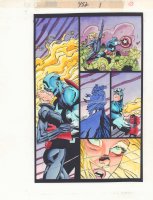 Captain America #452 p.1 Color Guide Art - Sharon Carter and Cap Kiss - 1996 Comic Art