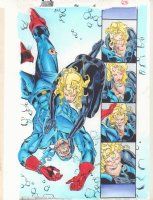 Captain America #452 p.15 Color Guide Art - Sharon Carter gives Nomad Cap CPR Splash - 1996 Comic Art