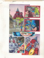 Captain America #453 p.7 Color Guide Art - Cap as Nomad with Doom Robots - 1996 Comic Art