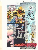 Avengers #? p.15 Color Guide Art - Yellow Robots Vertical Action  Comic Art