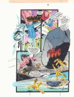 Avengers #? p.16 Color Guide Art - Hercules and Giant-Man vs. Yellow Robots  Comic Art