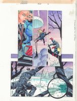 Captain America #452 p.7 Color Guide Art - Cap as Nomad and Sharon Carter mid-air action - 1996 Comic Art