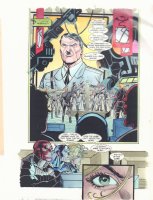 Captain America #? p.4 Color Guide Art - Cap, Sharon Carter, Red Skull, and Hitler Splash - 1990s Comic Art