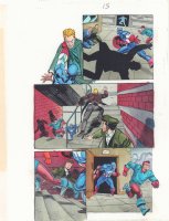 Captain America #? p.13 Color Guide Art - Cap and Bucky Action - 1990s Comic Art